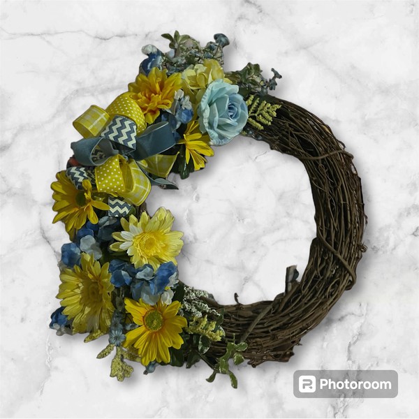 Blue And Yellow Wreath