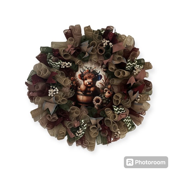 Mesh flower wreath